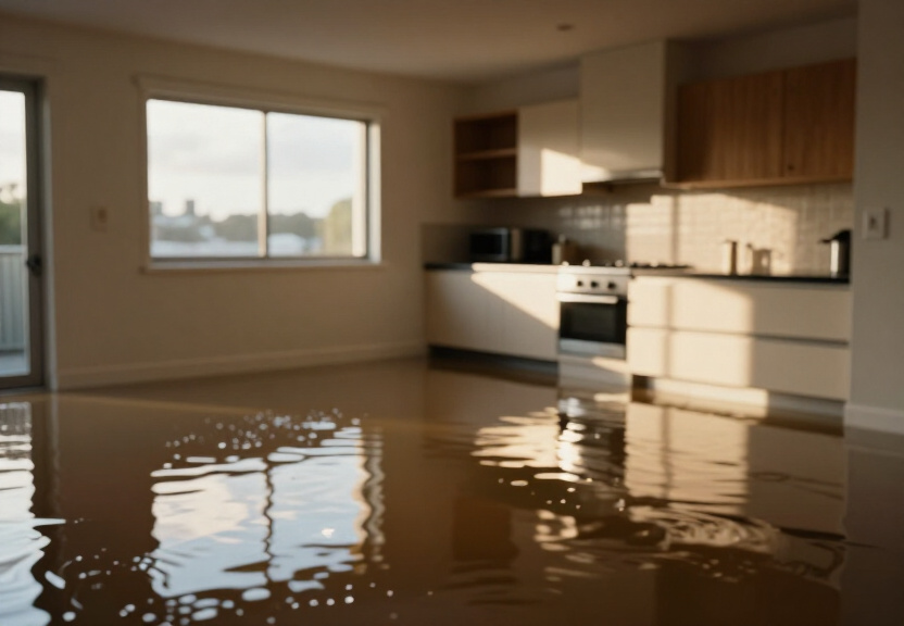 Flooded retail store in Silverwater before restoration